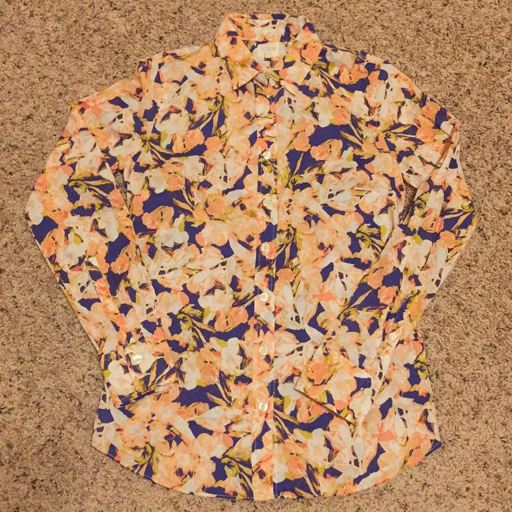 J.Crew XXS Floral Print Button Down